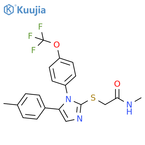 N-methyl-2-{[5-(4-methylphenyl)-1-[4-(trifluoromethoxy)phenyl]-1H-imidazol-2-yl]sulfanyl}acetamide structure