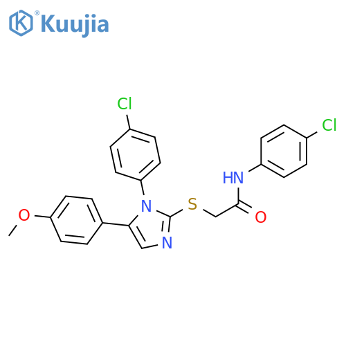 N-(4-chlorophenyl)-2-{[1-(4-chlorophenyl)-5-(4-methoxyphenyl)-1H-imidazol-2-yl]sulfanyl}acetamide structure