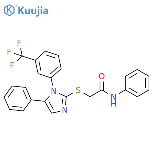 N-phenyl-2-({5-phenyl-1-[3-(trifluoromethyl)phenyl]-1H-imidazol-2-yl}sulfanyl)acetamide structure