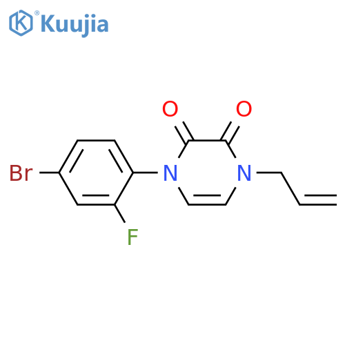 1-(4-bromo-2-fluorophenyl)-4-(prop-2-en-1-yl)-1,2,3,4-tetrahydropyrazine-2,3-dione structure