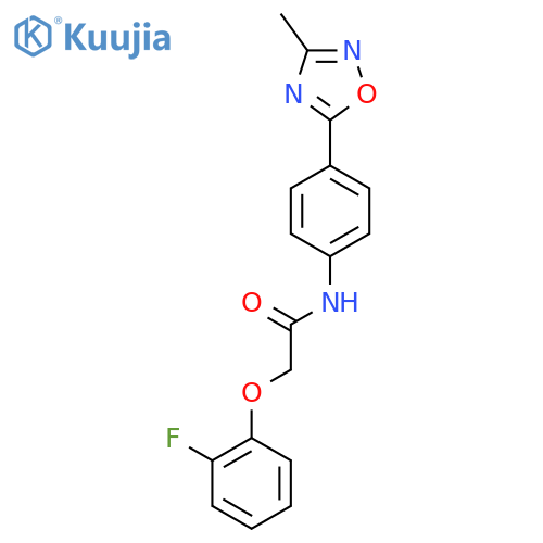 2-(2-fluorophenoxy)-N-4-(3-methyl-1,2,4-oxadiazol-5-yl)phenylacetamide structure