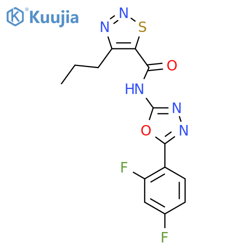 N-5-(2,4-difluorophenyl)-1,3,4-oxadiazol-2-yl-4-propyl-1,2,3-thiadiazole-5-carboxamide structure