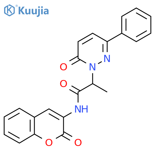N-(2-oxo-2H-chromen-3-yl)-2-(6-oxo-3-phenyl-1,6-dihydropyridazin-1-yl)propanamide structure