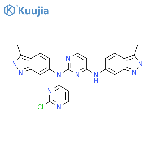 N2-(2-Chloropyrimidin-4-yl)-N2,N4-bis(2,3-dimethyl-2H-indazol-6-yl)pyrimidine-2,4-diamine structure