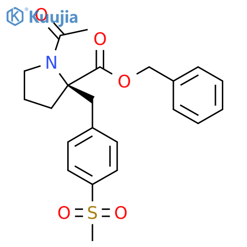 Benzyl 1-acetyl-2-[4-(methylsulfonyl)benzyl]-L-prolinate structure