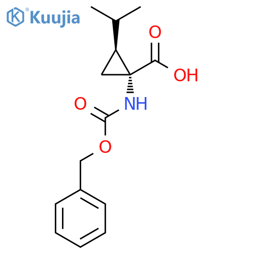 rac-(1R,2S)-1-{[(benzyloxy)carbonyl]amino}-2-(propan-2-yl)cyclopropane-1-carboxylic acid structure