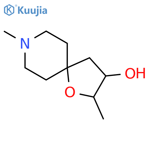 1-Oxa-8-azaspiro[4.5]decan-3-ol, 2,8-dimethyl- structure