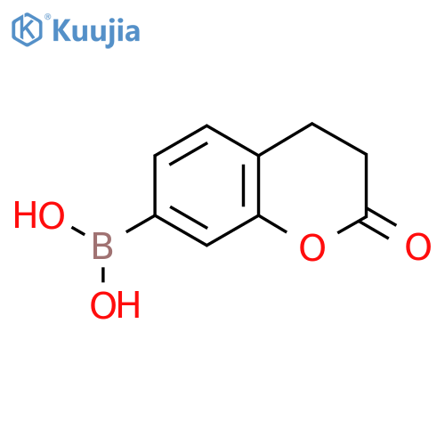 (2-oxo-3,4-dihydro-2H-1-benzopyran-7-yl)boronic acid structure