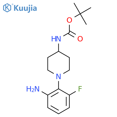 Tert-Butyl 1-(2-amino-6-fluorophenyl)piperidin-4-ylcarbamate structure