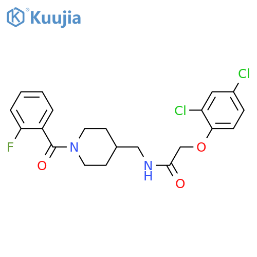 2-(2,4-dichlorophenoxy)-N-{[1-(2-fluorobenzoyl)piperidin-4-yl]methyl}acetamide structure