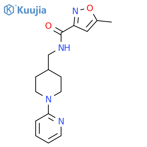 5-methyl-N-{1-(pyridin-2-yl)piperidin-4-ylmethyl}-1,2-oxazole-3-carboxamide structure