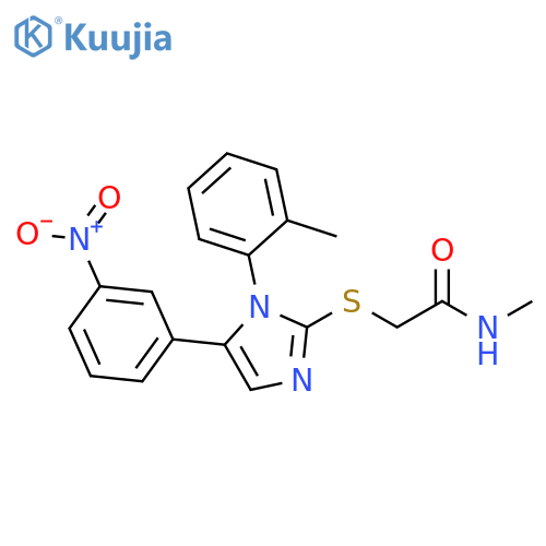 N-methyl-2-{[1-(2-methylphenyl)-5-(3-nitrophenyl)-1H-imidazol-2-yl]sulfanyl}acetamide structure