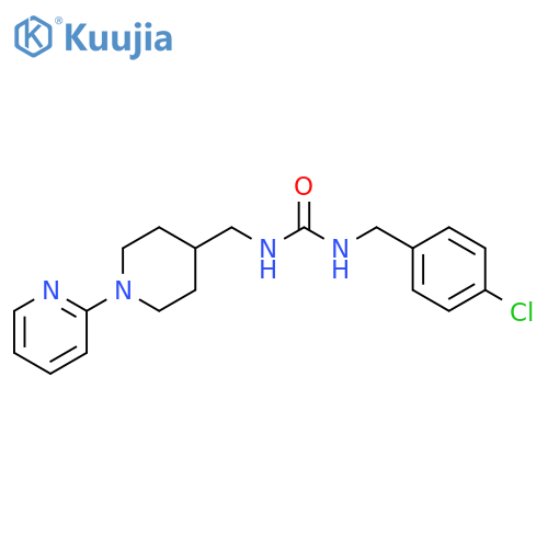 1-(4-chlorophenyl)methyl-3-{1-(pyridin-2-yl)piperidin-4-ylmethyl}urea structure