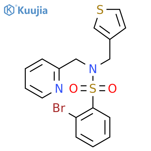 2-bromo-N-(pyridin-2-yl)methyl-N-(thiophen-3-yl)methylbenzene-1-sulfonamide structure