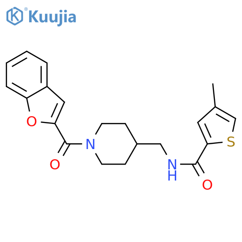 N-{1-(1-benzofuran-2-carbonyl)piperidin-4-ylmethyl}-4-methylthiophene-2-carboxamide structure