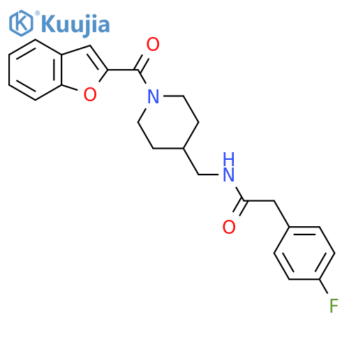 N-{[1-(1-benzofuran-2-carbonyl)piperidin-4-yl]methyl}-2-(4-fluorophenyl)acetamide structure