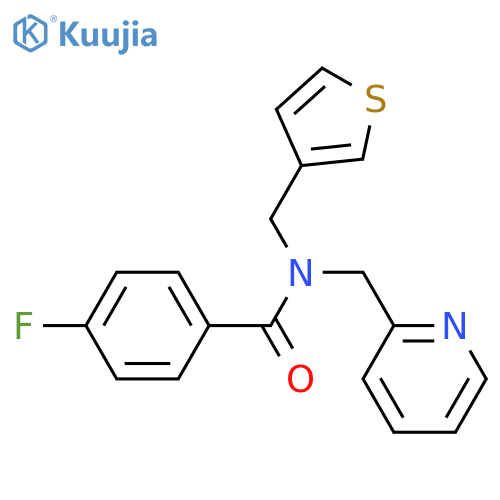4-fluoro-N-(pyridin-2-yl)methyl-N-(thiophen-3-yl)methylbenzamide structure