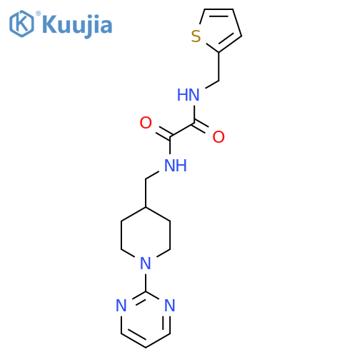 N'-{1-(pyrimidin-2-yl)piperidin-4-ylmethyl}-N-(thiophen-2-yl)methylethanediamide structure
