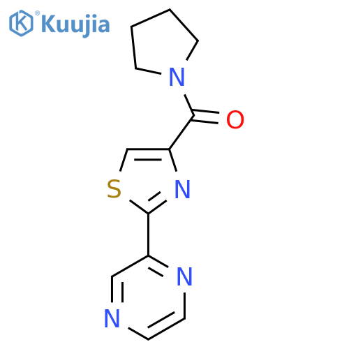 2-4-(pyrrolidine-1-carbonyl)-1,3-thiazol-2-ylpyrazine structure