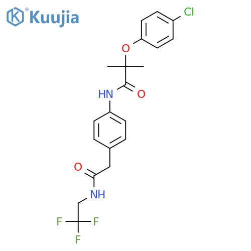 2-(4-chlorophenoxy)-2-methyl-N-(4-{(2,2,2-trifluoroethyl)carbamoylmethyl}phenyl)propanamide structure