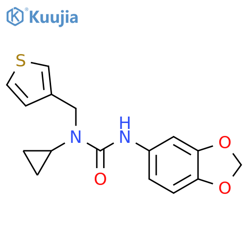 1-(2H-1,3-benzodioxol-5-yl)-3-cyclopropyl-3-(thiophen-3-yl)methylurea structure