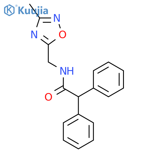 N-(3-methyl-1,2,4-oxadiazol-5-yl)methyl-2,2-diphenylacetamide structure