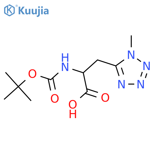 2-{(tert-butoxy)carbonylamino}-3-(1-methyl-1H-1,2,3,4-tetrazol-5-yl)propanoic acid structure