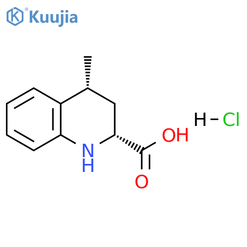 2-Quinolinecarboxylic acid, 1,2,3,4-tetrahydro-4-methyl-, hydrochloride (1:1), (2R,4R)-rel- structure