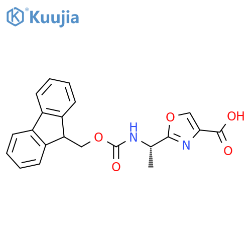 4-Oxazolecarboxylic acid, 2-[(1S)-1-[[(9H-fluoren-9-ylmethoxy)carbonyl]amino]ethyl]- structure
