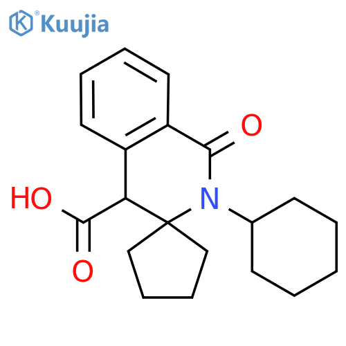 2'-Cyclohexyl-1'-oxo-1',4'-dihydro-2'H-spirocyclopentane-1,3'-isoquinoline-4'-carboxylic acid structure