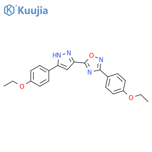 3-(4-ethoxyphenyl)-5-[3-(4-ethoxyphenyl)-1H-pyrazol-5-yl]-1,2,4-oxadiazole structure