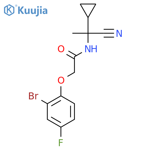 2-(2-bromo-4-fluorophenoxy)-N-(1-cyano-1-cyclopropylethyl)acetamide structure