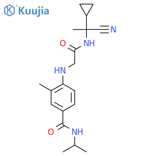 4-({[(1-cyano-1-cyclopropylethyl)carbamoyl]methyl}amino)-3-methyl-N-(propan-2-yl)benzamide structure