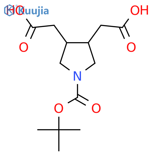 2-{1-[(tert-butoxy)carbonyl]-4-(carboxymethyl)pyrrolidin-3-yl}acetic acid structure