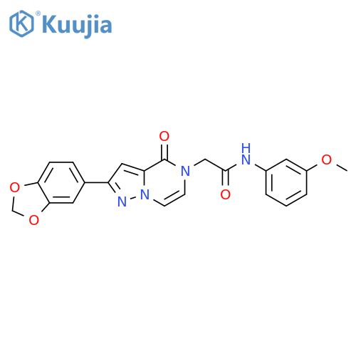 2-[2-(2H-1,3-benzodioxol-5-yl)-4-oxo-4H,5H-pyrazolo[1,5-a]pyrazin-5-yl]-N-(3-methoxyphenyl)acetamide structure