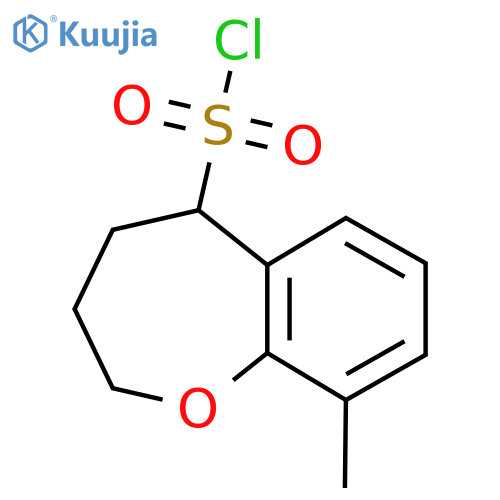 9-Methyl-2,3,4,5-tetrahydro-1-benzoxepine-5-sulfonyl chloride structure
