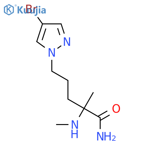 5-(4-bromo-1H-pyrazol-1-yl)-2-methyl-2-(methylamino)pentanamide structure