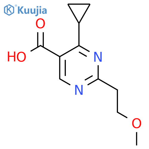 5-Pyrimidinecarboxylic acid, 4-cyclopropyl-2-(2-methoxyethyl)- structure