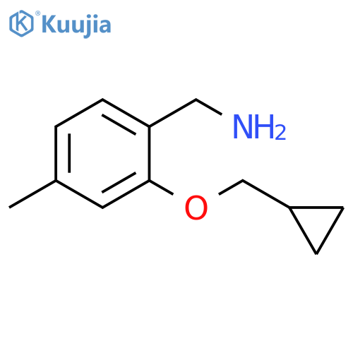 2-(cyclopropylmethoxy)-4-methylphenylmethanamine structure