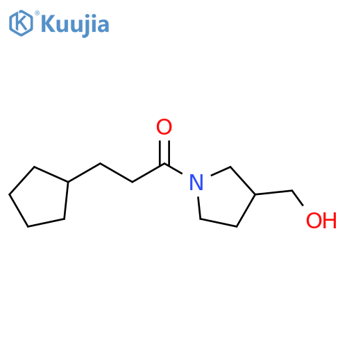 3-cyclopentyl-1-[3-(hydroxymethyl)pyrrolidin-1-yl]propan-1-one structure
