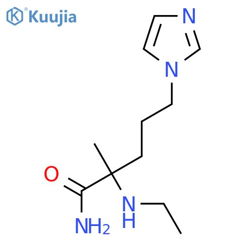 2-(ethylamino)-5-(1H-imidazol-1-yl)-2-methylpentanamide structure