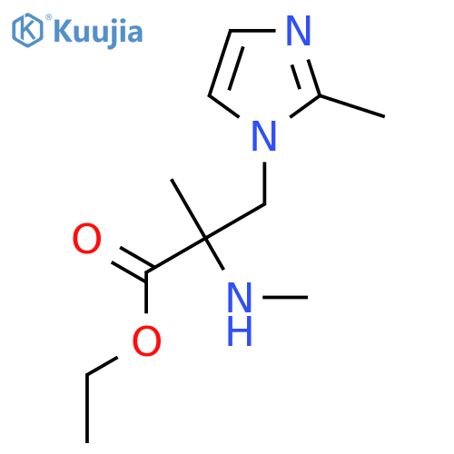 ethyl 2-methyl-3-(2-methyl-1H-imidazol-1-yl)-2-(methylamino)propanoate structure