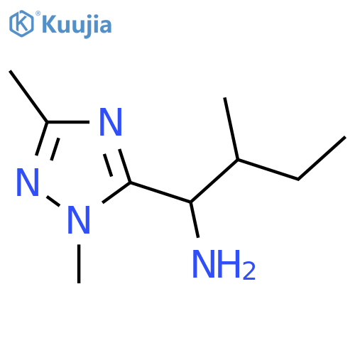 1-(dimethyl-1H-1,2,4-triazol-5-yl)-2-methylbutan-1-amine structure