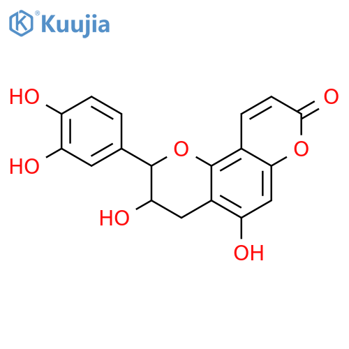 (2R,3R)-2-(3,4-dihydroxyphenyl)-3,4-dihydro-3,5-dihydroxy-2H,8H-pyrano[2,3-f]chromen-8-one structure
