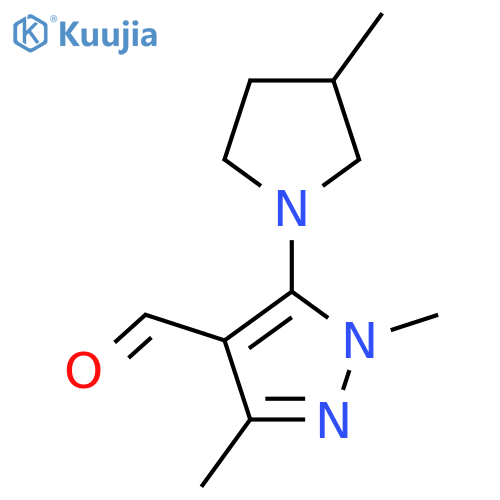 1,3-Dimethyl-5-(3-methylpyrrolidin-1-yl)-1h-pyrazole-4-carbaldehyde structure