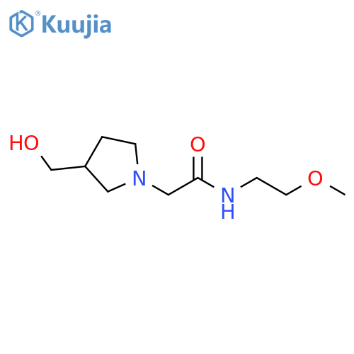 2-[3-(hydroxymethyl)pyrrolidin-1-yl]-N-(2-methoxyethyl)acetamide structure