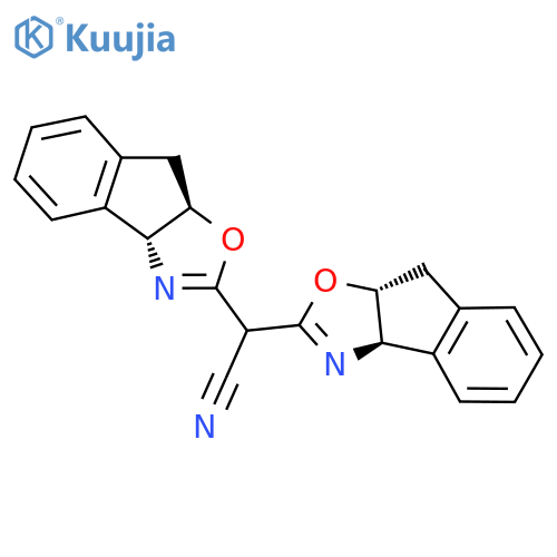 2,2-Bis((3aR,8aS)-8,8a-dihydro-3aH-indeno[1,2-d]oxazol-2-yl)acetonitrile structure
