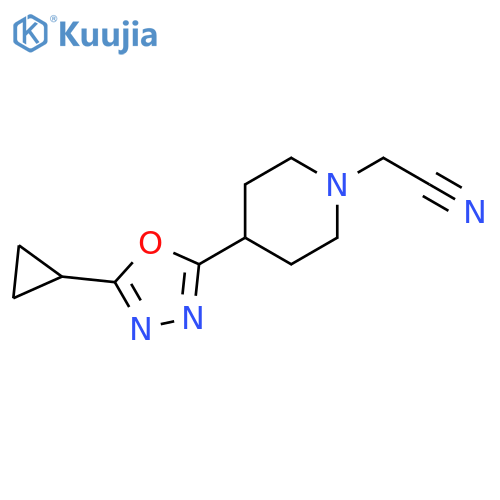 2-4-(5-cyclopropyl-1,3,4-oxadiazol-2-yl)piperidin-1-ylacetonitrile structure