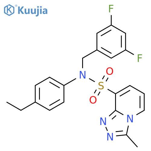 N-(3,5-difluorophenyl)methyl-N-(4-ethylphenyl)-3-methyl-1,2,4triazolo4,3-apyridine-8-sulfonamide structure