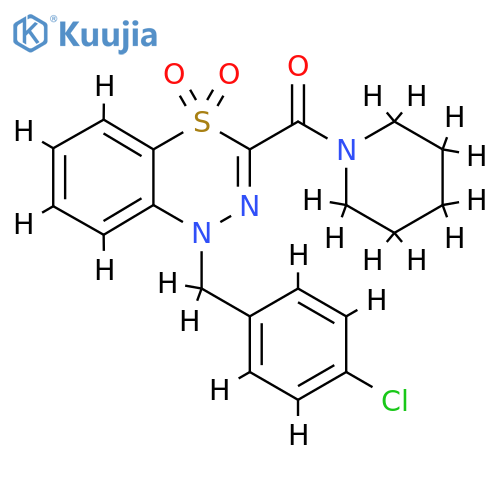 1-[(4-chlorophenyl)methyl]-3-(piperidine-1-carbonyl)-1H-4lambda6,1,2-benzothiadiazine-4,4-dione structure